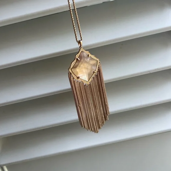 Kendra Scott Rose Gold Kingston Pendant Long Necklace - Picture 6 of 7